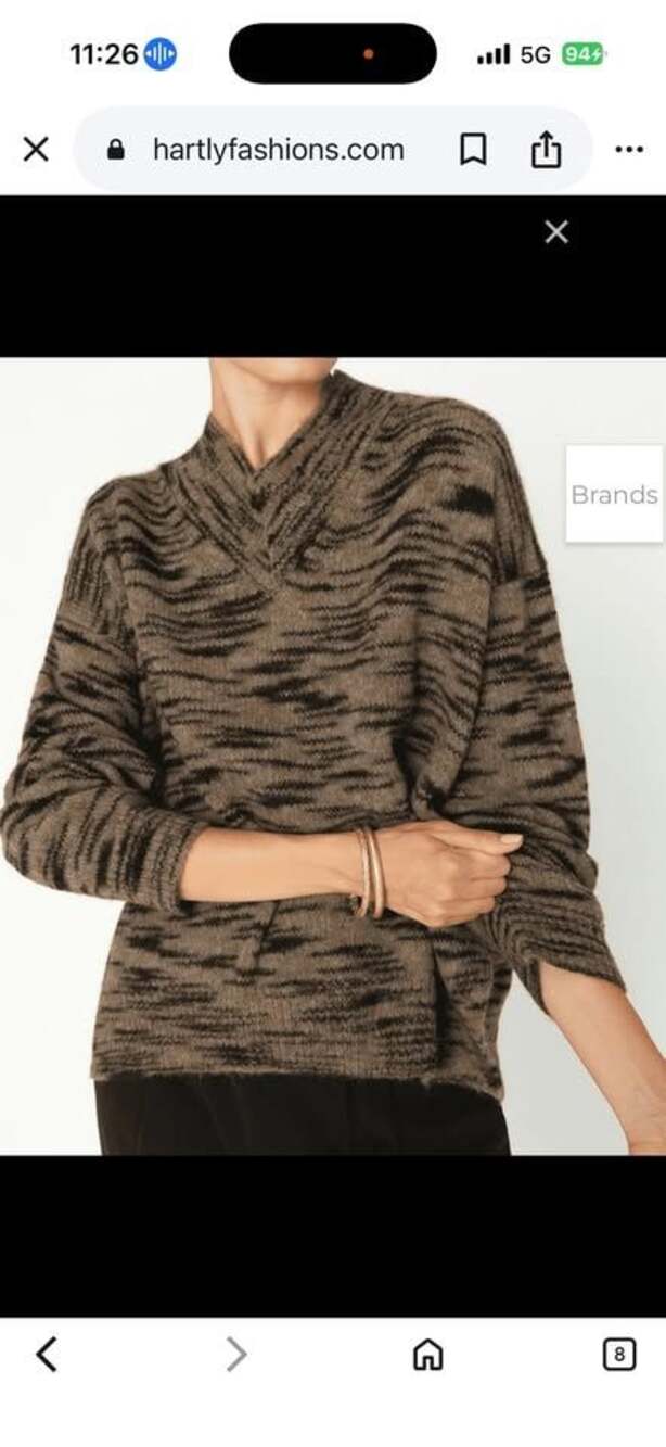 Brochu Walker Dutton Wool Blend Sweater Size L Oversized Brown Fall